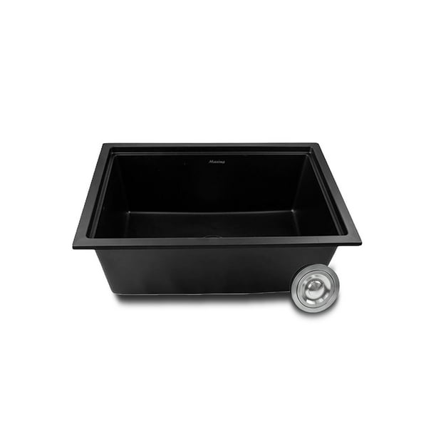 Tarja Maxims CS6545 Cuarzo 65 x 45 cm Negro Mate Submontar/Empotrar con Contracanasta