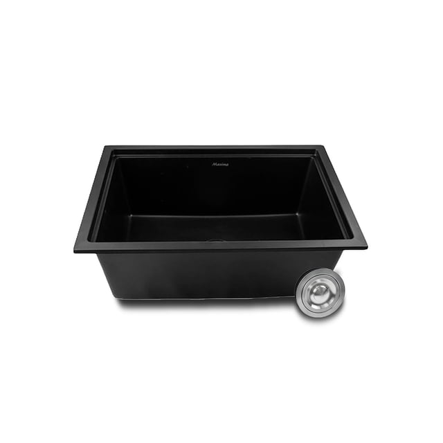 Tarja Maxims CS6545 Cuarzo 65 x 45 cm Negro Mate Submontar/Empotrar con Contracanasta
