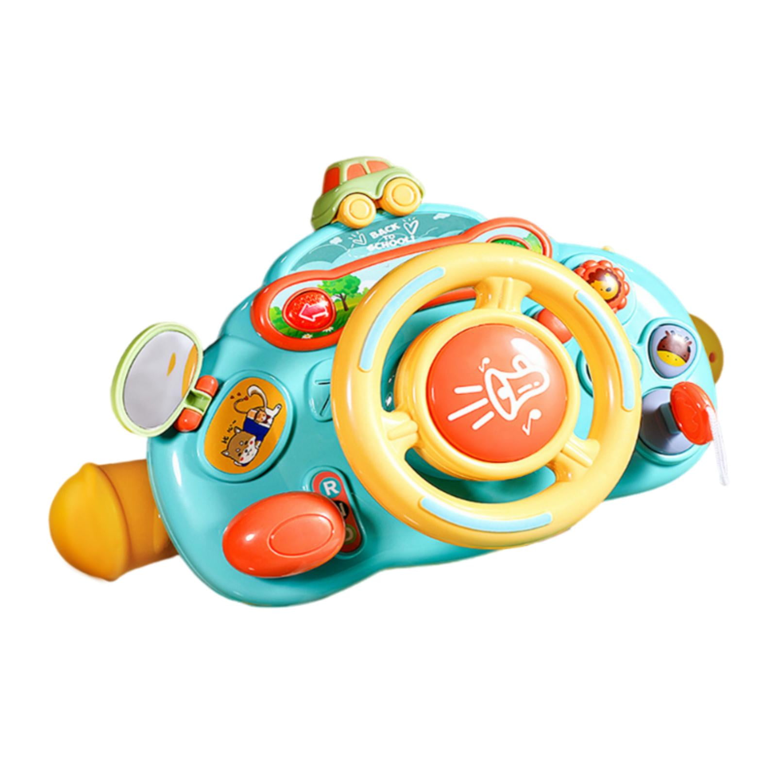 Car Steering Wheel Toy Early Educational with Songs and Lights Baby Musical Toys Green