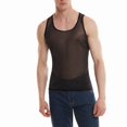 thumbnail image 2 of CENL Men Mesh See-Through Shine Tank Vest Fitness Shirt Undershirt Muscle Crop Top, 2 of 9