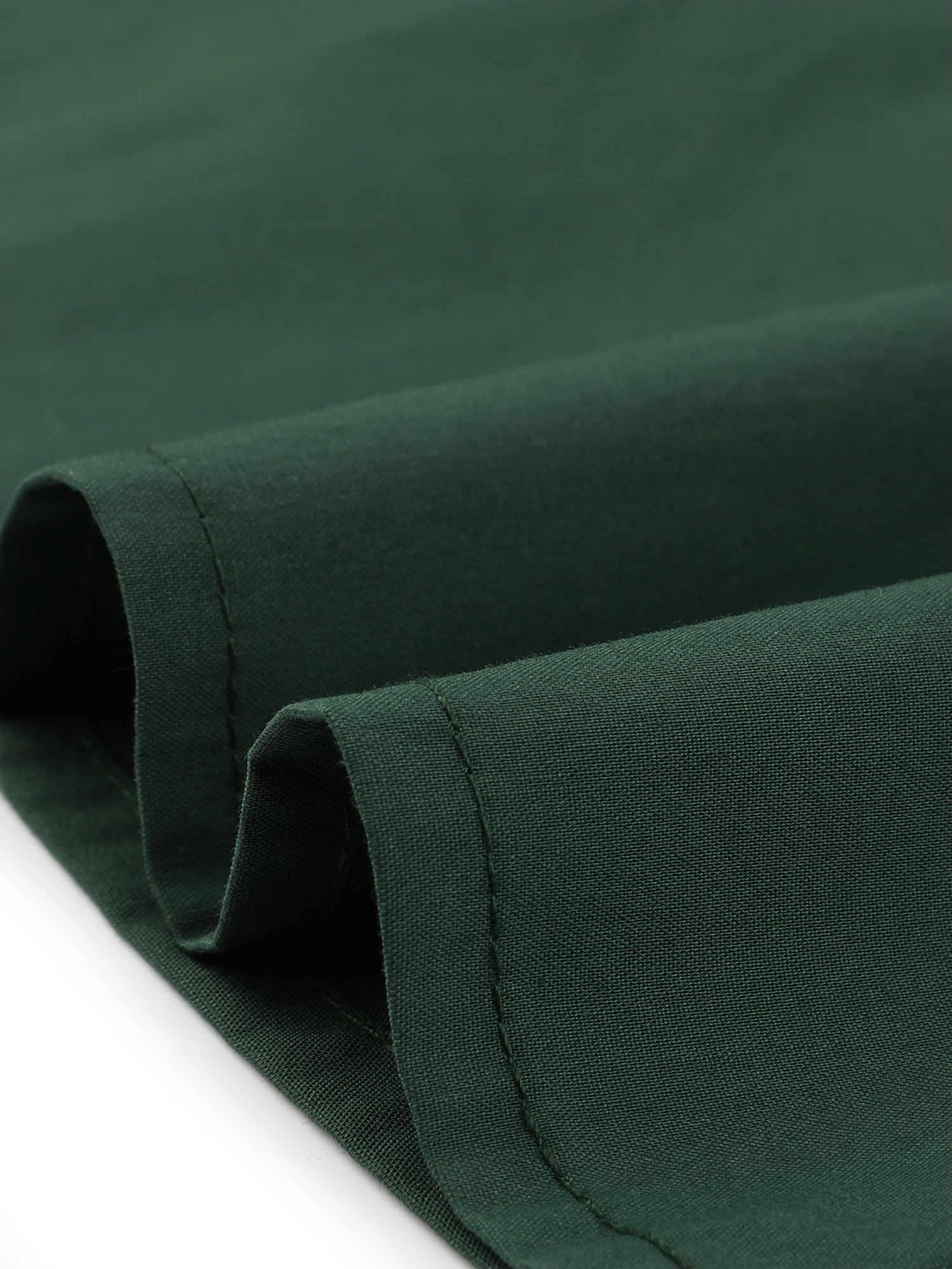 DARING DIVA Women's Peter Pan Collar Contrast Trim Puff Sleeve Shirt M Dark Green