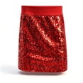 thumbnail image 3 of SGMVNU Girl's Sequins Skirts Sparkly Shiny Straight Fit Short Skirt with Elastic Waistband Performance Party Outfit, Red, One Size, 3 of 5