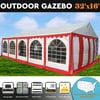 32x16 PE Red/White Tent - Heavy Duty Wedding Party Tent Canopy Carport -By DELTA Canopies