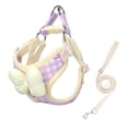 thumbnail image 2 of EGNMCR Checked Pet Strap And Leash Set Breathable Mesh Vests With Adjustable Straps Suitable For Small And Medium Cats And Dogs polyester harness leash, 2 of 6