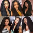 thumbnail image 5 of Kinky Straight Human Hair 10A Grade 1 Bundles Unprocessed Brazilian Yaki Straight Human Hair Bundles Sew in Hair Extensions Natural Black (10 inch), 5 of 5