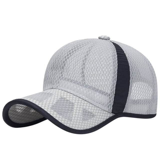 Under $10 Baseball Caps Gray Unisex Classic Low Profile Mesh Baseball Cap Soft Unconstructed Adjustable Size Dad Hat