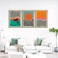 thumbnail image 3 of 3pcs Boho Mid Century Modern Canvas Wall Art Abstract Color Block Geometric Posters Prints Colorful Simple Line Wall Decor Pictures for Living Room Bedroom Home Decoration Unframed, 2D Flat, Perfect, 3 of 4