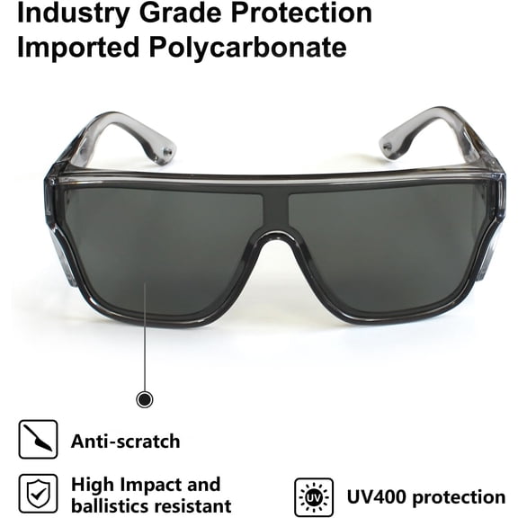 JING LEI Safety Glasses ANSI Z87.1  - Clear Polarized Lenses -  Sunglasses - Eye Protective for Women Men
