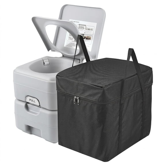 Portable Toilet for Camping, 5.3 Gal Porta Potty with Carry Bag & Pressurized Flush, Travel Commode for Car & RV