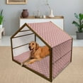 thumbnail image 2 of Ikat Pet House, Revival Pattern Classical Diamond Line Pattern with Traditional Design Elements, Outdoor & Indoor Portable Dog Kennel with Pillow and Cover, 5 Sizes, Red Blue Beige, by Ambesonne, 2 of 4