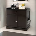 thumbnail image 2 of Demi Bonn 30" Cat Litter Box Furniture with Drawer, Cat Washroom Hidden Litter Box Enclosure, Indoor Wood Cat House Cabinet, Brown, 2 of 7