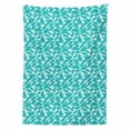 thumbnail image 2 of Turquoise Tablecloth, Foliage Pattern with Exotic Leaves Tropical Themed Image Graphic Stripes, Rectangle Satin Table Cover Accent for Dining Room and Kitchen, 60" X 84", Turquoise White, by Ambesonne, 2 of 2