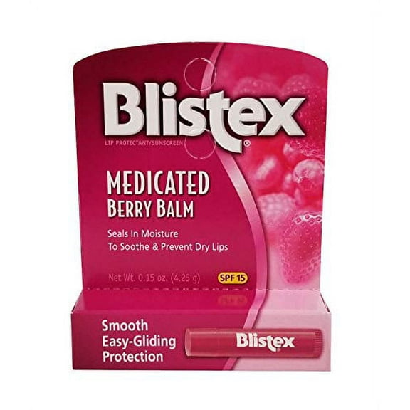 Blistex Medicated Lip Balm, Spf 15, Berry, .15-Ounce Tubes (Pack of 3)