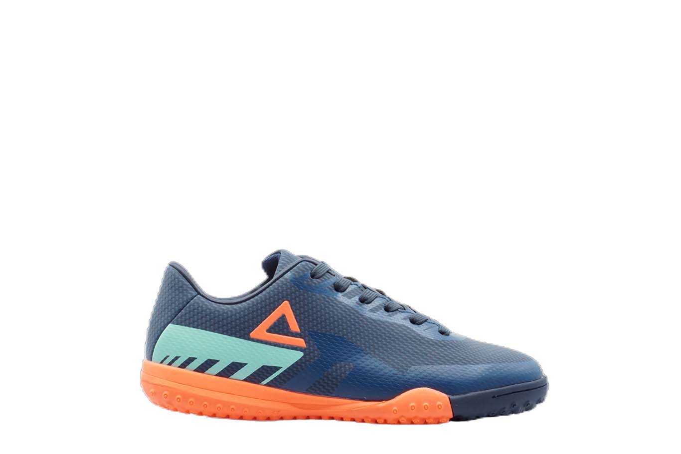 navy and orange turf shoes