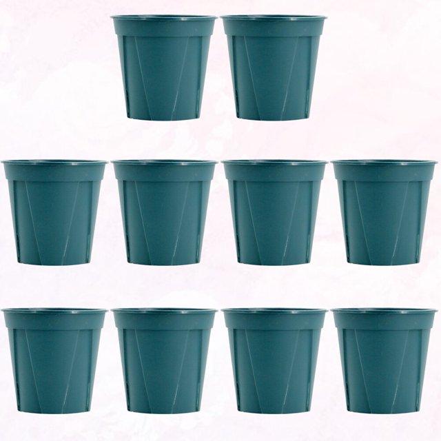 HINTRMENT 10Pcs Plastic Rose Pots Green with Drain Holes Reusable Flowerplanter for Furniture