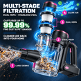 thumbnail image 4 of Cordless Vacuum Cleaner, Powerful Suction 600W Stick Vacuum, 70Min Runtime, Anti-Tangle, Lightweight Handheld Vacuum for Pet Hair Carpet Hardwood Floors, 4 of 13