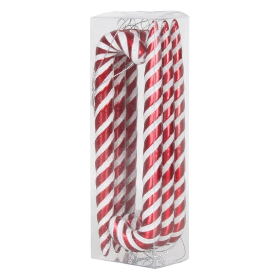 Vickerman 7.5" Red-White Cane Christmas Ornament, 6 per Box