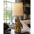 thumbnail image 3 of Owl Table Lamps Set of 2 - 14.25" Rustic Farmhouse, Gold Resin Base Nightstand Lights for Bedroom/Living Room (Vintage Style), 3 of 17