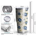 thumbnail image 3 of 30oz Pioneer Flower Floral Print Pattern Tumbler, Double Wall Vacuum Insulated Cup, BPA-Free Leak Proof Lid & Reusable Straws, Hot 12h, Cold 34h, 3 of 6