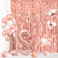 thumbnail image 5 of Northern Brothers Rose Gold 18th Birthday Decor Kit for Girls - 41Pcs Banner & Foil Backdrops, 5 of 5