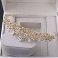 thumbnail image 2 of Becaristey Alloy Exquisite Rhinestone Bridal Crown Retro Style For Elegance Delicate And Exquisite Gold, 2 of 6