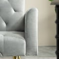 thumbnail image 6 of 71 Inches Velvet Futon Sofa Bed with 2 Pillows,Modern Convertible Futon Couch with Adjustable Backrest,Gray, 6 of 7