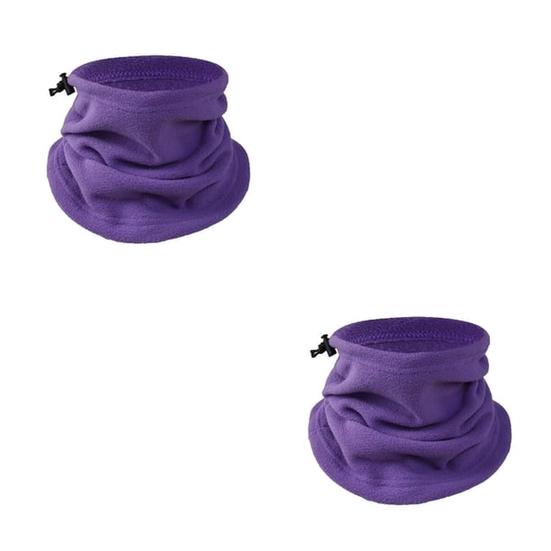 Cateissary Calentador de cuello a prueba de frío forro polar unisex con fijación térmica cómodo cuello polaina espesar durabilidad pañuelo Violeta 2piezas