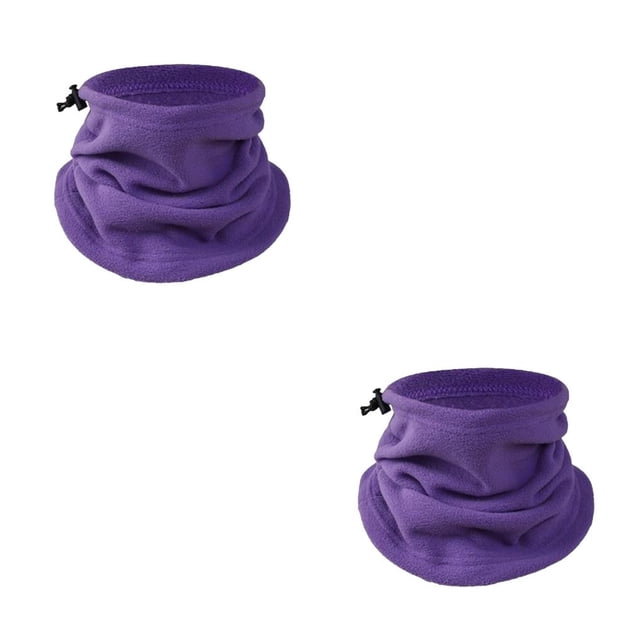 Billuyoard Calentador de cuello a prueba de frío colores surtidos fijación moda cuellos cómodos polaina espesar gran textura pañuelo para el cuello Violeta 2piezas Billuyoard CBP350075