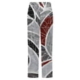 thumbnail image 6 of Abstract Red Grey Mosaic Art Winter Female Pants Flannel High Waist Women Pants Lady Warm Straight Leg Plush Trousers, 6 of 7