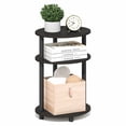 thumbnail image 4 of Furinno TURN-N-TUBE Night Stand, 3-Tier 23" Oval Nightstand, Bedside Table with Open Shelving for Bedroom, Living Room, Espresso, 4 of 5