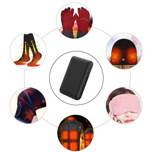 HCBY Replacement Battery for Heated Clothing, 5000mAh Power Bank with DC/USB Output - Compatible with Heated Jackets, Vests, Socks, Gloves - Portable Charger for Heated Gear (Black,3"x2"x0.6")