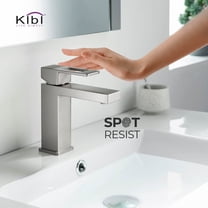 Kibi Cubic Single Handle Bathroom Vanity Sink Faucet with Pop Up Drain