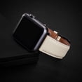 thumbnail image 5 of WFEAGL Apple Watch Series Genuine Leather Replacement Band 42mm 44mm 45mm Ivory/Black, 5 of 8