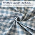 thumbnail image 7 of 100% Cotton Dust Blue Plaid Ruffled Table Cloth for Rectangle Table Seat 4-6, Classic Farmhouse Checker Gingham Vintage Decorative Tablecloth - 70"x52", 7 of 7