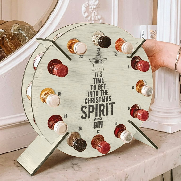 Herrnalise Exquisite Wooden New Christmas Tree Coming Calendar Wine Bottle Rack Home Decoration 12 Holes Herrnalise Home Decor on Sale