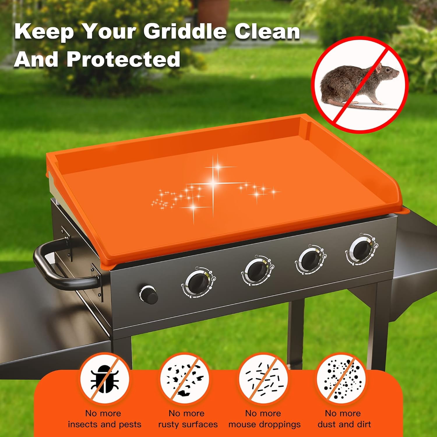 Griddle Mat Silicone Protective Cover, Full-Edge 28" Grill Cover Blackstone Accessories for Blackstone 28 Inch Griddle, Heavy Duty Food Grade Grill Cover