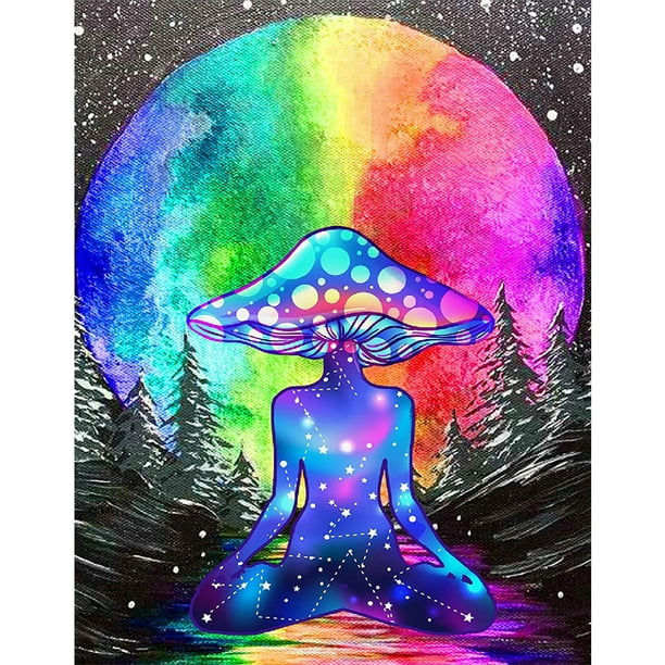 Diamond Drill Magic Mushroom 5D Kits de pintura de bricolaje Decoración de pared redonda completa (V3885) Hugtrwg Para estrenar