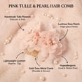 thumbnail image 6 of MIALLO Elegant Pink Tulle Flower Hair Comb, Faux Pearl Bridal Hair Comb for Wedding & Daily Wear, 6 of 8
