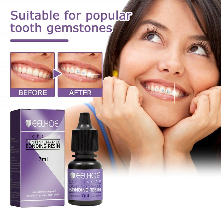 Gemstone Teeth Decoration Glue 7ml– Solidify Tooth Rhinestones UV Light  Hardening