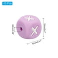 thumbnail image 2 of Uxcell Square Alphabet Silicone Beads, 12mm Letter X, Light Purple White 15Pcs, 2 of 6
