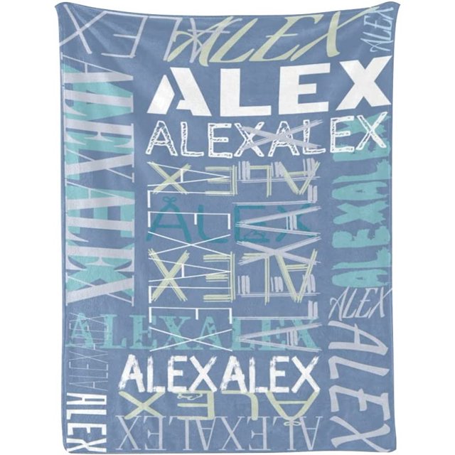 Custom Blanket with Text Personalized Blanket Customized Flannel Throw Blankets for Adult Kid Birthday Christmas Mothers Fathers Valentines Day Gift (Blue, 60x80 Inch)