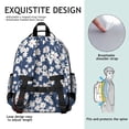 thumbnail image 5 of Dark Blue Daisy Flower Pattern Backpack for School,Cute School Bag,Schoolbag with Adjustable Shoulder Straps & Padded Back,15.25"x11.5"x5.25", 5 of 5