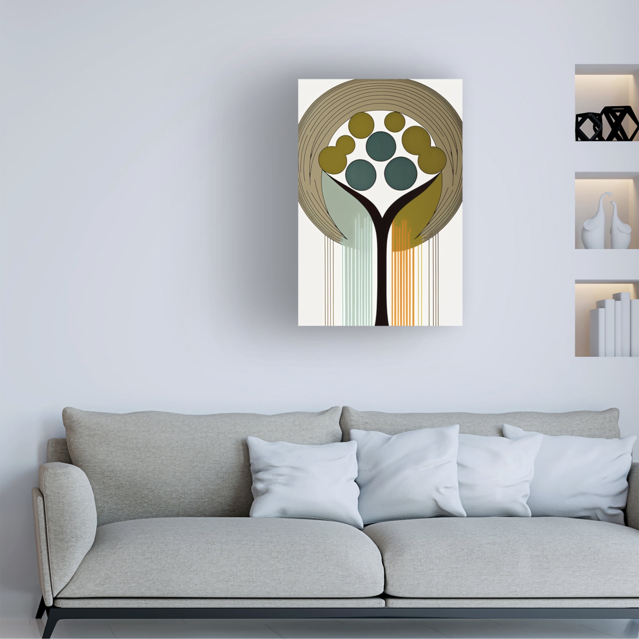 Canvas Wall Art - Ray Heere 'Mid Century Tree Of Life 16' Wall Art for Living Room, Bedroom, or Office Décor by Trademark Fine Art - 12 x 19 Inches