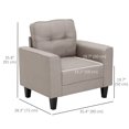 thumbnail image 3 of HOMCOM Button Tufted Armchair Upholstered Accent Chair with Rubberwood Legs, 3 of 8