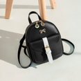 thumbnail image 1 of Mini mochila Kawaii de cuero PU de lujo para mujer, Linda mochila elegante, bolsas escolares pequeñas para niñas, hoja hueca con lazo Fivean unisex, 1 of 2