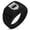 Black, variant on Stainless Steel Crown Royal Coat of Arms Shield Geometric Pattern Step-Down Biker Style Polished Ring