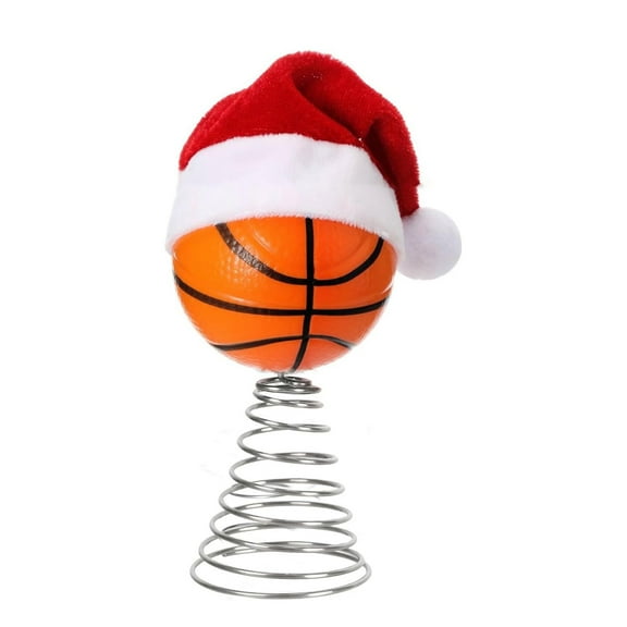 Basketball Christmas Tree Topper Ornament, Sports Ball Tree Top Decoration for Xmas Tree, Holiday Party, Man Cave, Office, Team Spirit Display, Gifts for Men,Fans,Players,Basketball Lovers Home Décor