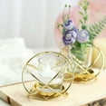 thumbnail image 2 of Efavormart Pack of 3 Gold Metal Geometrical Orb Flower Vase Candle Holders Votive Glass Included, 2 of 10