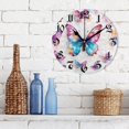 thumbnail image 3 of Wall Clock 10 Inch Silent Non-Ticking 8 Butterfly Battery Operated Rustic Retro for Living Room Home Kitchen Bathroom, 3 of 7