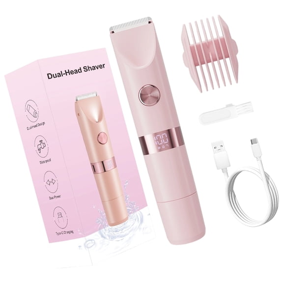 TechNvoa Rechargeable Body Groomer 1 Pack, Pink, Electric for Face And Body Hair Care